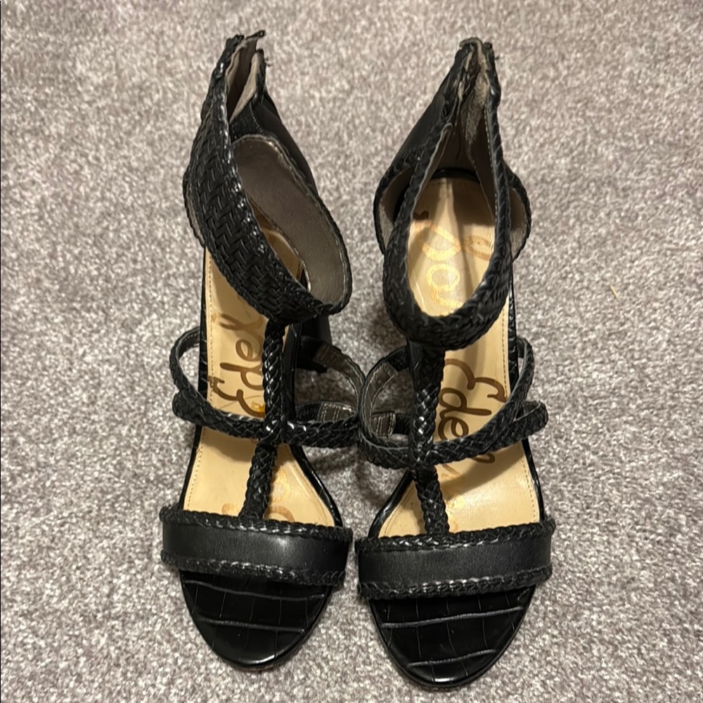 Sam Edelman Black Woven Heels